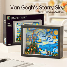 Load image into Gallery viewer, World Famous Painting Building Blocks Set - Great Wave, Milky Way &amp; Sunflower Framed Art Bricks for Home Decor

