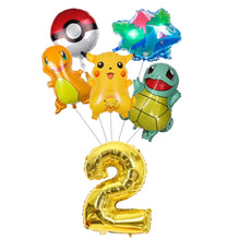Load image into Gallery viewer, Pokemon Themed Party Decorations (Disposable Tableware Set, Balloons, Backdrops, Baby Shower Supplies)
