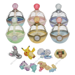4-6pcs/set Pokemon Sleeping Figurines Showcasing Eevee, Vaporeon, and Glaceon