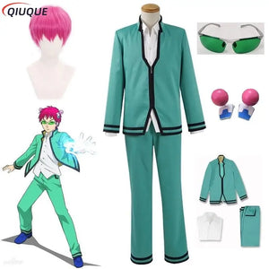 Saiki K Cosplay Costume Set - Complete Uniform with Wig & Glasses for Saiki Kusuo