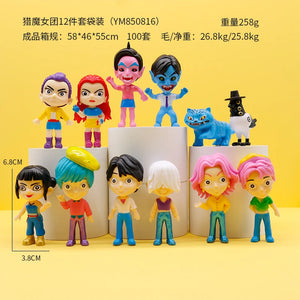 KPop Demon Hunters Figure Set - 12-Piece Collection with Rumi, Mira, Zoey & More
