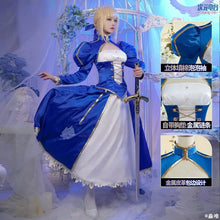 Load image into Gallery viewer, Fate/Grand Order Artoria Pendragon Blue Saber Cosplay Costume
