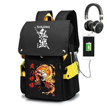 Load image into Gallery viewer, Anime Demon Slayer Laptop Backpack with USB Charging Port
