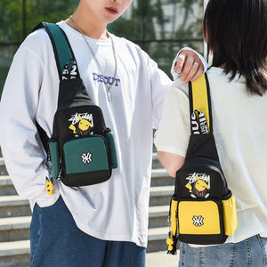 Anime Pokemon Pikachu Student Canvas Backpack