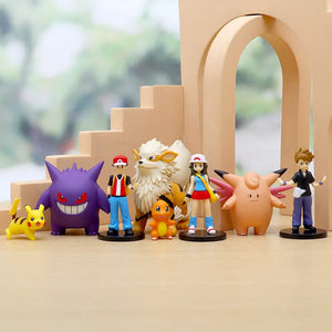 Pokemon 8Pcs/set Scale World Trainer Pikachu, Charizard, Gengar PVC Action Figures