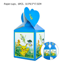Load image into Gallery viewer, Pokemon Themed Party Decorations (Disposable Tableware Set, Balloons, Backdrops, Baby Shower Supplies)
