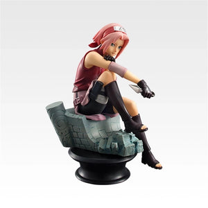 6pcs/set Narutos Chess Figures Showcasing Sakura, Sasuke, Naruto, Gaara, and Kakashi