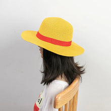 Load image into Gallery viewer, One Piece Luffy Straw Hat - Monkey D. Luffy Cosplay Woven Straw Hat with Red Band, Adult &amp; Child Sizes
