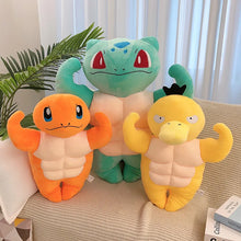 Load image into Gallery viewer, Muscular Pokemon Stuffed Plushes Featuring Psyduck, Bulbasaur, and Charmander
