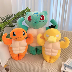 Muscular Pokemon Stuffed Plushes Featuring Psyduck, Bulbasaur, and Charmander