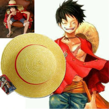 Load image into Gallery viewer, One Piece Luffy Straw Hat - Monkey D. Luffy Cosplay Woven Straw Hat with Red Band, Adult &amp; Child Sizes
