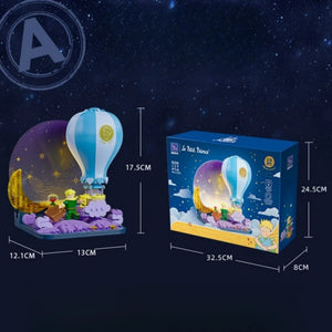 Cherish the Romance: The Little Prince Rose Eternal Flower Puzzle Blocks with Air Balloon