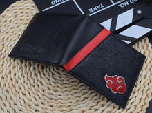 Load image into Gallery viewer, Naruto Shippuden Akatsuki Red Cloud Bifold Wallet - Embossed PU Leather Card and Cash Holder
