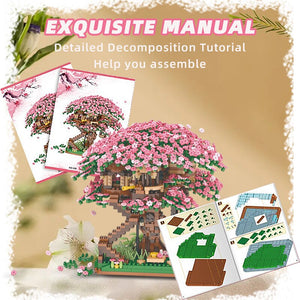 2138Pcs Cherry Blossom Sakura Tree Building Blocks Toy