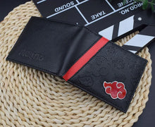 Load image into Gallery viewer, Naruto Shippuden Akatsuki Red Cloud Bifold Wallet - Embossed PU Leather Card and Cash Holder
