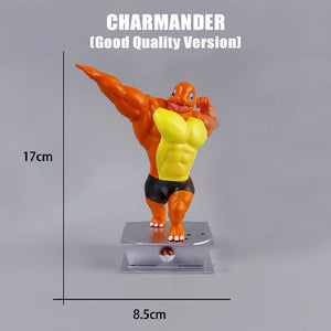 Pokemon Gym Fitness Muscle Action Figures Featuring Charmander, Bulbasuar, Squirtle, and Gengar