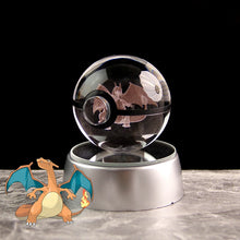 Load image into Gallery viewer, Pokemon 3D Crystal Ball Lamp Featuring Pikachu, Gengar, Mew, and Mewtwo
