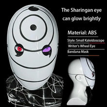 Load image into Gallery viewer, Naruto Obito Uchiha War Mask - LED Light-Up Sharingan White Full-Face Cosplay Prop
