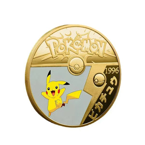 Pokemon Gold Plated Coins Showcasing Pikachu, Mewtwo, Charizard
