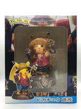 Load image into Gallery viewer, 17cm Pokemon One Piece Hybrid Figures Showcasing Pikachu, Luffy, Zoro and Sanji
