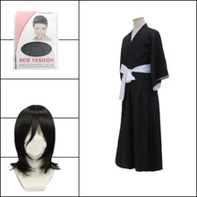 Load image into Gallery viewer, Kuchiki Rukia Soul Reaper Cosplay Set - Bleach Shihakusho Kimono, Bob Wig and Waraji Sandals
