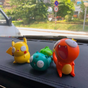 8 style Pokemon Funny looking Pikachu, Bulbasaur, Charmander, Squirtle Figures