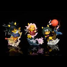 Load image into Gallery viewer, Pokemon Pikachu Cosplaying Naruto Haruno Sakura and Uchiha Sasuke Action Figures
