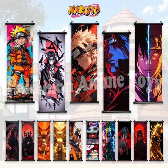 Naruto Shippuden Hanging Wall Scroll - Kakashi, Itachi & Sasuke Canvas Art