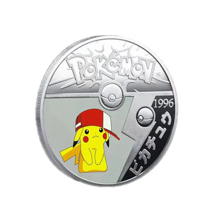 Pokemon Gold Plated Coins Showcasing Pikachu, Mewtwo, Charizard