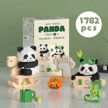 Load image into Gallery viewer, Kawaii Panda Mini Building Blocks Set - 12PCS Bricks for Three Assembly Games
