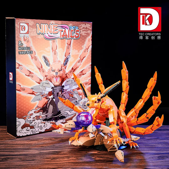 Kurama Nine-Tailed Fox Building Block Model - Naruto Tailed Beast Brick Kit (1480 Pieces)