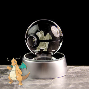 Pokemon 3D Crystal Ball Lamp Featuring Pikachu, Gengar, Mew, and Mewtwo