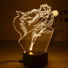 Load image into Gallery viewer, Naruto 3D Night Lamp Showcasing Naruto, Kakashi, Sasuke and Sakura
