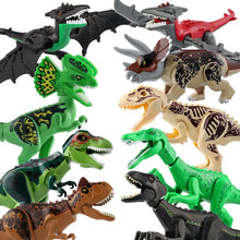 Load image into Gallery viewer, Jurassic Dino Water World Large Dinosaurs Building Blocks Featuring Velociraptor, T-Rex, Triceratops, and Indominus Rex
