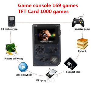 Retro Mini: Portable Pocket Game Emulator Console with 2-Inch Screen and 1169 Games - Perfect Gift for Kids!