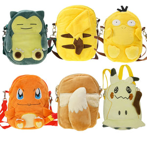 Pokemon Pikachu, Charmander, Snorlax Plush Backpack