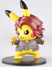 Load image into Gallery viewer, Pokemon Pikachu Figures Cosplaing Black Widow, Spiderman,  Captain America, Hulk, and Thanos
