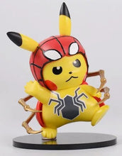 Load image into Gallery viewer, Pokemon Pikachu Figures Cosplaing Black Widow, Spiderman,  Captain America, Hulk, and Thanos
