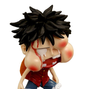 12cm One Piece Luffy Badly Beaten Face Figure