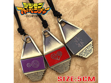 Load image into Gallery viewer, Digimon Adventure Courage/Friendship/Love/Hope Evolution Magnetic Pendant Necklace
