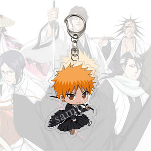 Anime Bleach Acrylic Keychain Featuring Kurosaki Ichigo, Ishida Uryu, Kuchiki Rukia