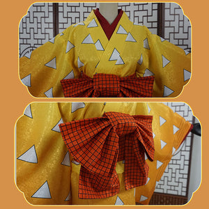 Demon Slayer Kimetsu no Yaiba Tanjiro, Zenitsu, Inosuke Cosplay Kimono For Women
