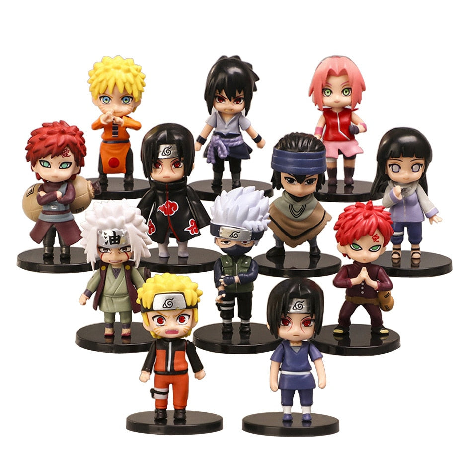 12pcs/set Anime Naruto Shippuden Anime PVC Action Figures Q Version
