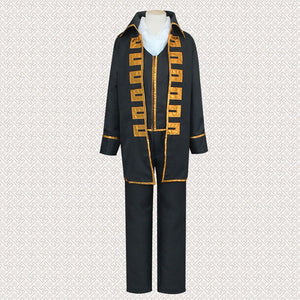 Gintama Okita Sougo Cosplay Costume 4 in 1 Top+Pants+Vest+Scarf