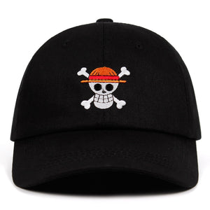 One Piece 100% Cotton Straw Hat Pirates Baseball Cap