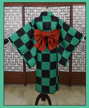 Load image into Gallery viewer, Demon Slayer Kimetsu no Yaiba Tanjiro, Zenitsu, Inosuke Cosplay Kimono For Women
