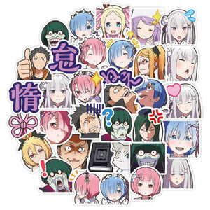 40Pcs Re:Life In a Different World 3-4cm Stickers