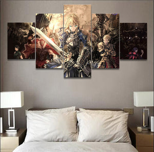 Anime Fate Stay Night Saber 5 Panels Wall Art