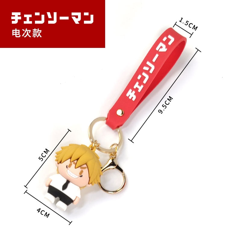 Chainsaw Man Rubber 3D Version Keychain Featuring Pochita, Makima and Others