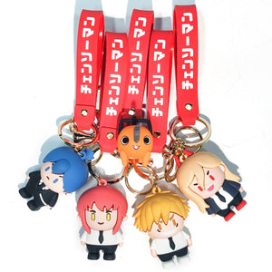 Chainsaw Man Rubber 3D Version Keychain Featuring Pochita, Makima and Others